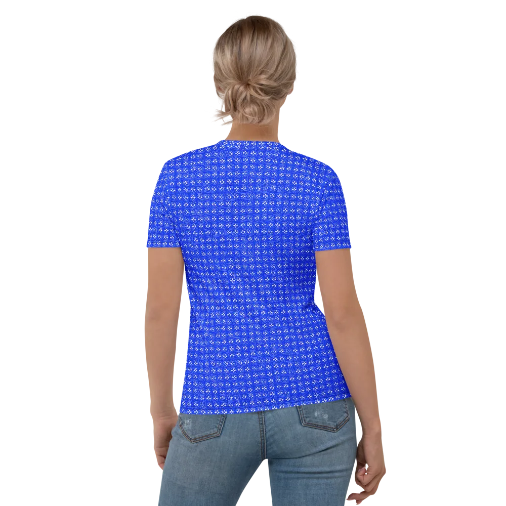 Azure Tangle on Women's Crew Neck T-Shirt — Back
