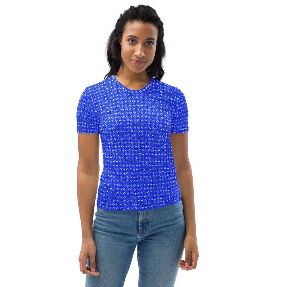 Azure Tangle on Women's Crew Neck T-Shirt — Front