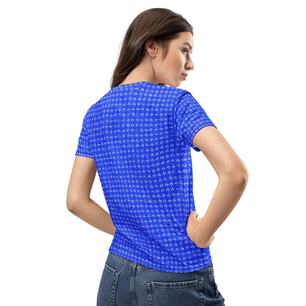 Azure Tangle on Women's Crew Neck T-Shirt — Back