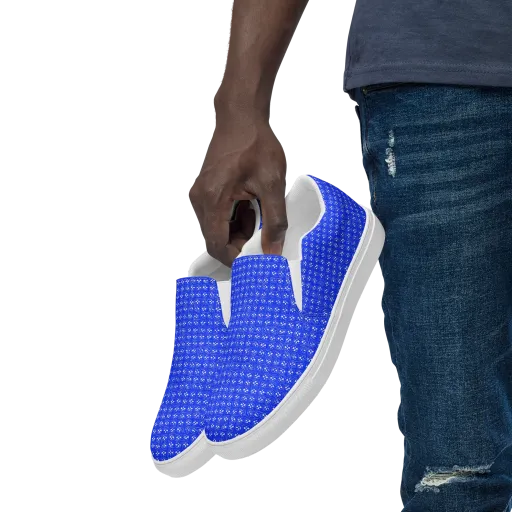 Azure Tangle on a Men's Slip-On Canvas Shoes