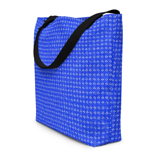 Azure Tangle on a Large Tote Bag W/ Pocket