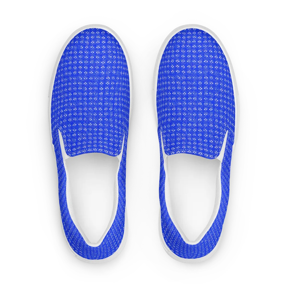 Azure Tangle on Women's Slip-On Canvas Shoes — Front