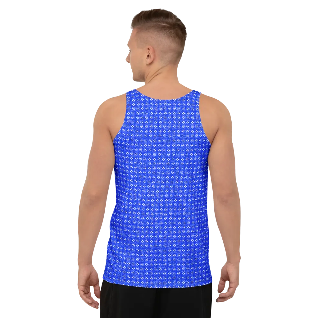 Azure Tangle on Men's Tank Top — Back