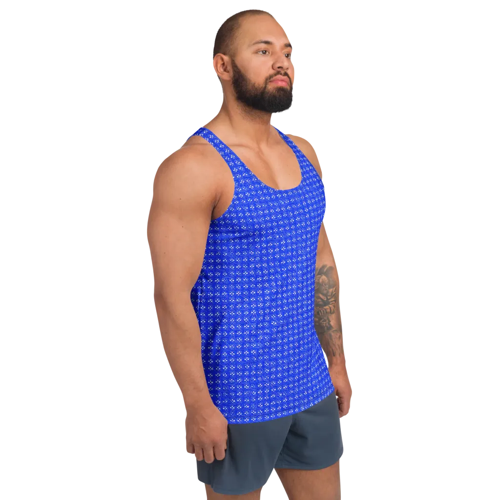 Azure Tangle on Men's Tank Top — Right Front