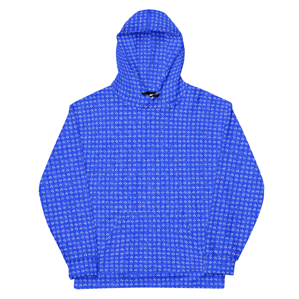 Azure Tangle on Cotton Hoodie — Front