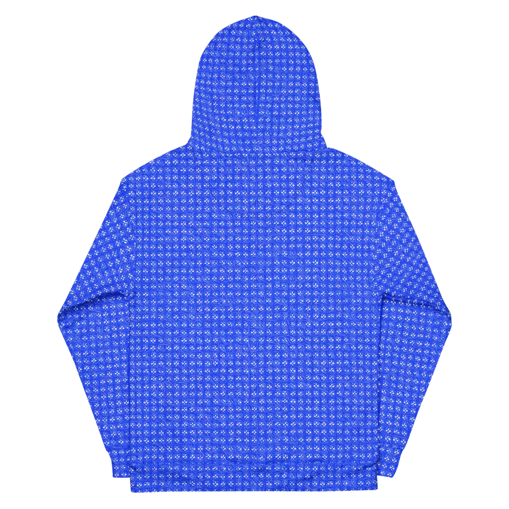 Azure Tangle on Cotton Hoodie — Back