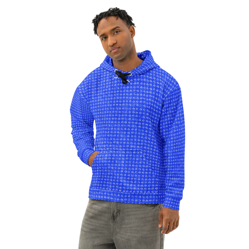 Azure Tangle on Cotton Hoodie — Left Front