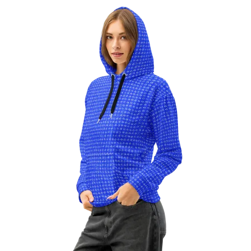 Azure Tangle on a Cotton Hoodie