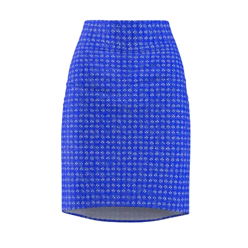Azure Tangle on a Pencil Skirt