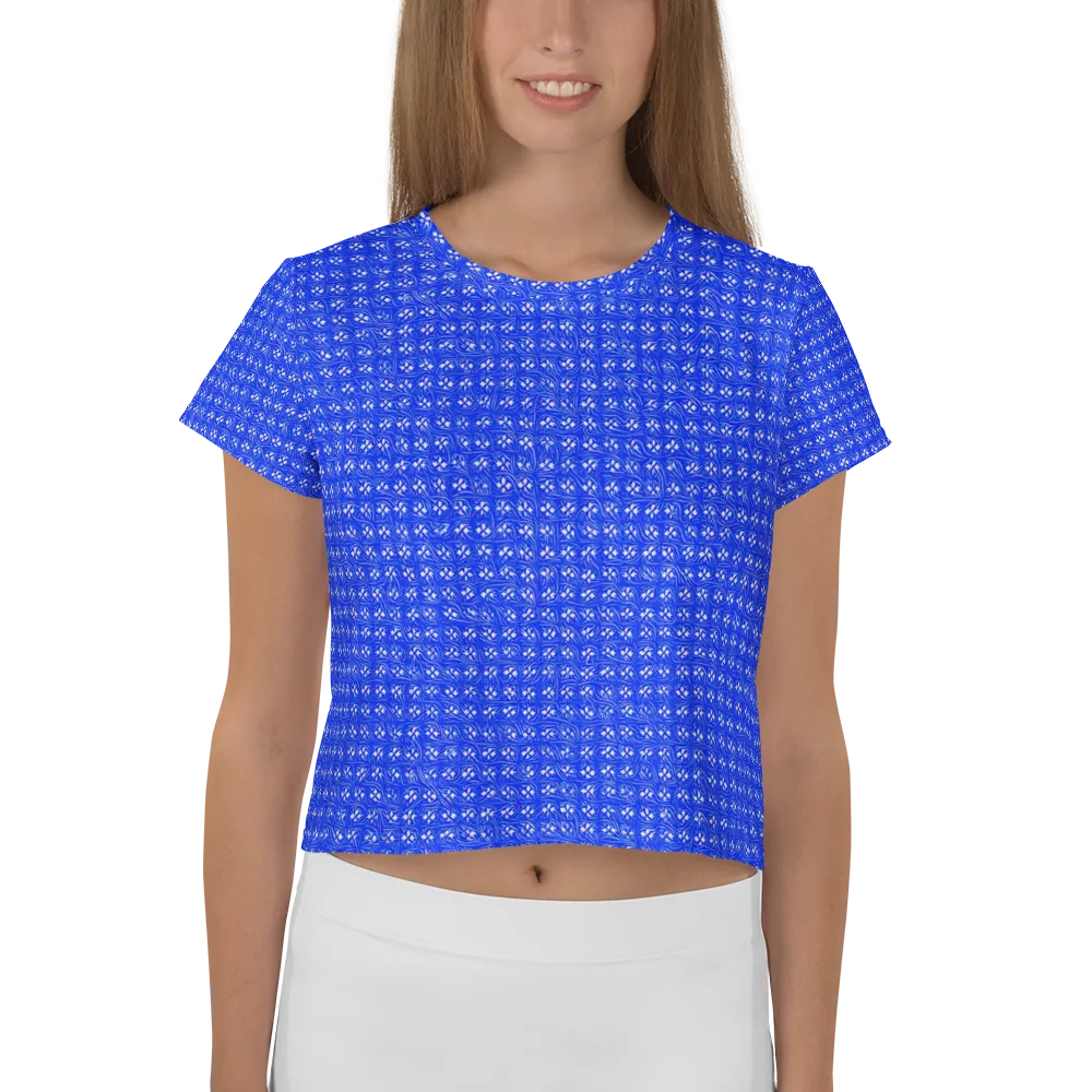 Azure Tangle on Crop Tee — Front