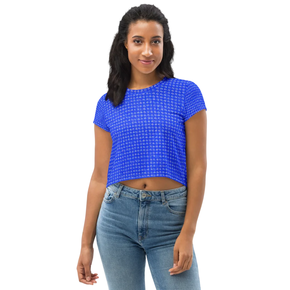 Azure Tangle on Crop Tee — Front