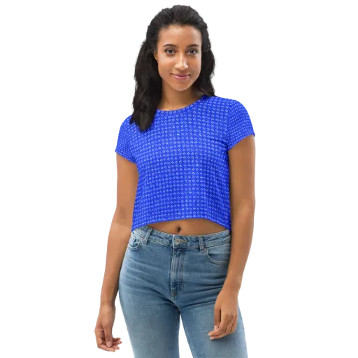 Azure Tangle on a Crop Tee