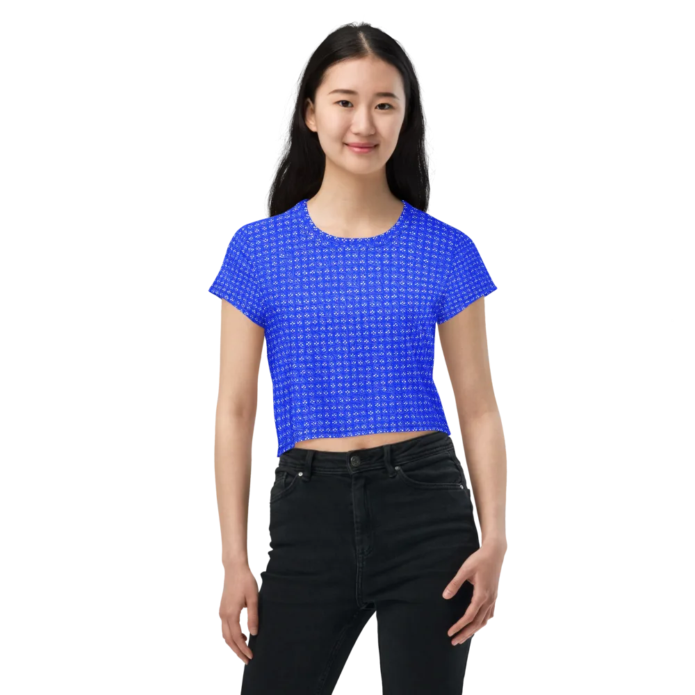 Azure Tangle on Crop Tee — Front