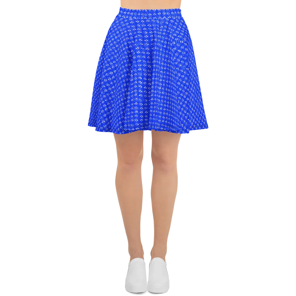 Azure Tangle on Skater Skirt — Front