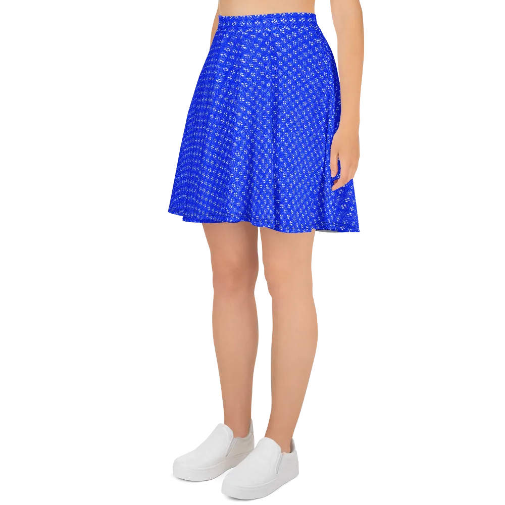 Azure Tangle on Skater Skirt — Left