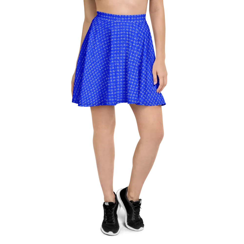 Azure Tangle on Skater Skirt — Front