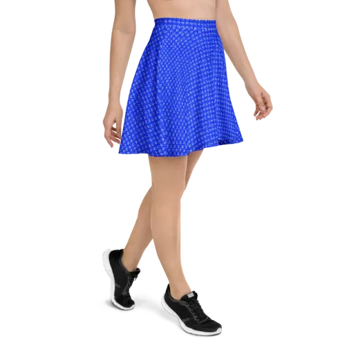 Azure Tangle on a Skater Skirt
