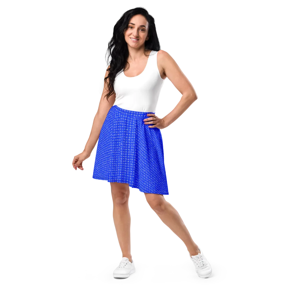 Azure Tangle on Skater Skirt — Front