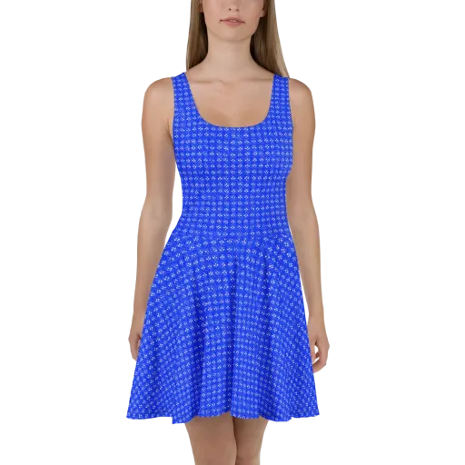 Azure Tangle on a Skater Dress