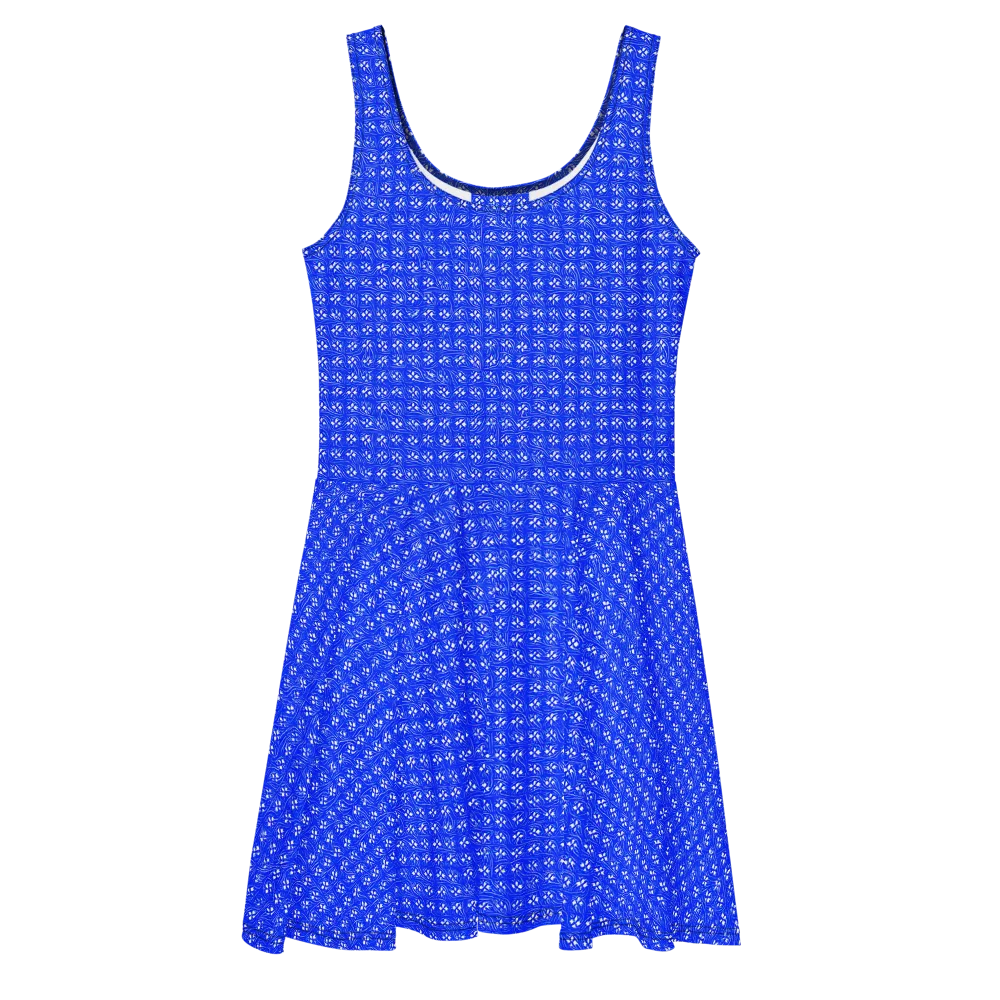 Azure Tangle on Skater Dress — Front
