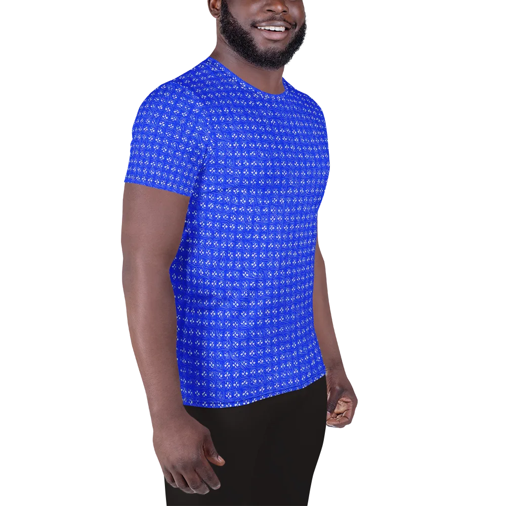Azure Tangle on Men's Athletic T-Shirt — Right