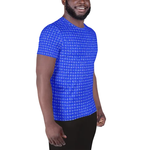Azure Tangle on a Men's Athletic T-Shirt