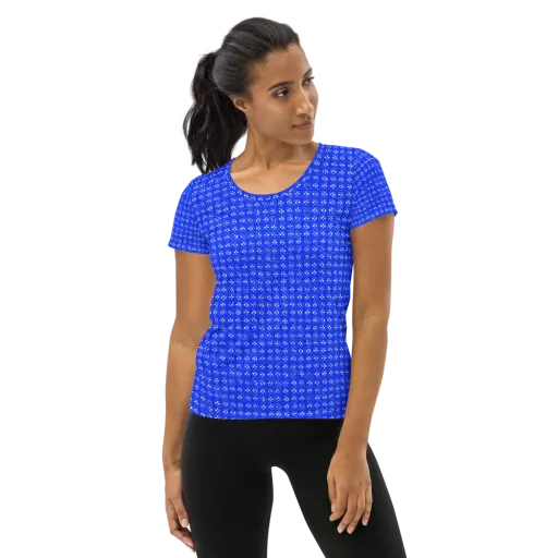 Azure Tangle on a Women's Athletic T-Shirt