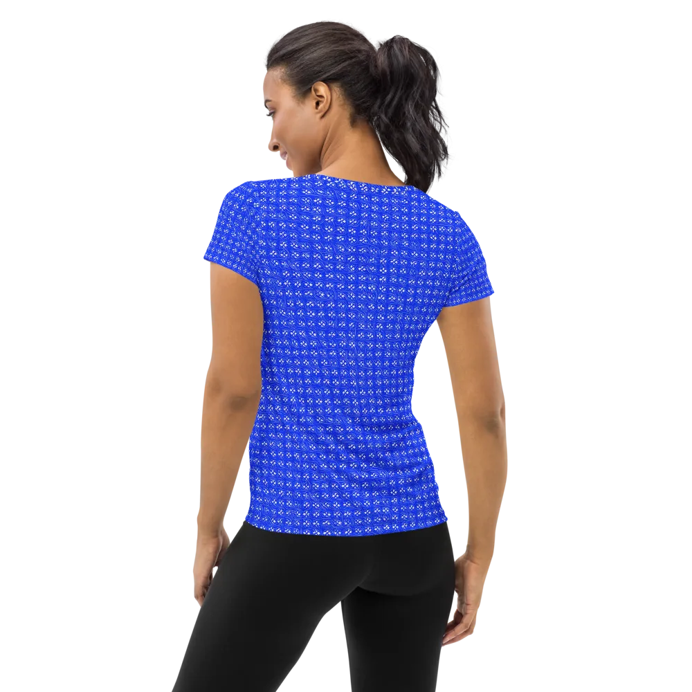 Azure Tangle on Women's Athletic T-Shirt — Back