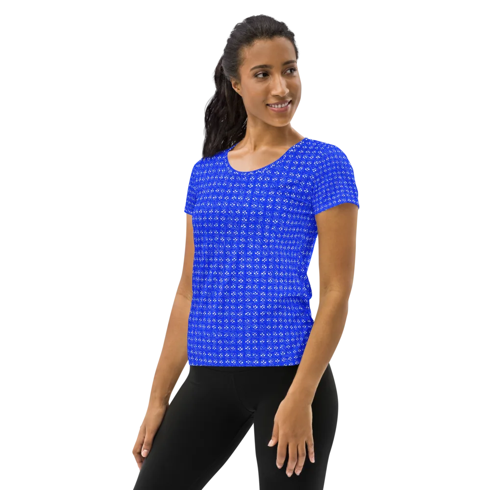 Azure Tangle on Women's Athletic T-Shirt — Left