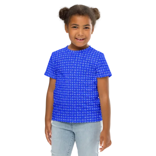Azure Tangle on a Kids Crew Neck T-Shirt
