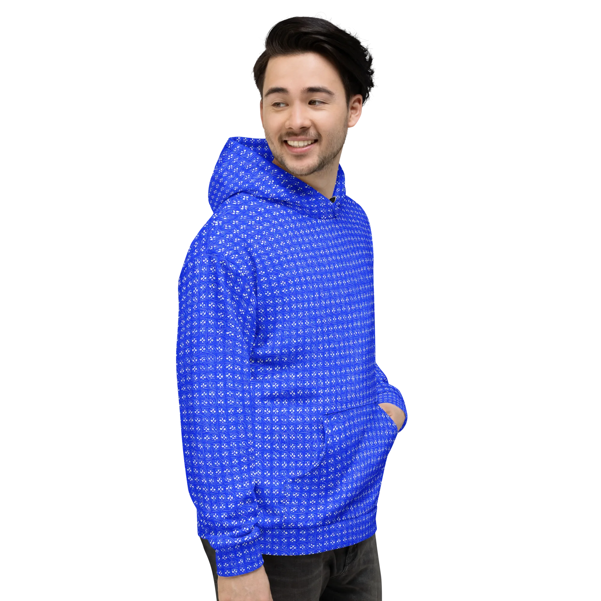 Azure Tangle on Hoodie — Right