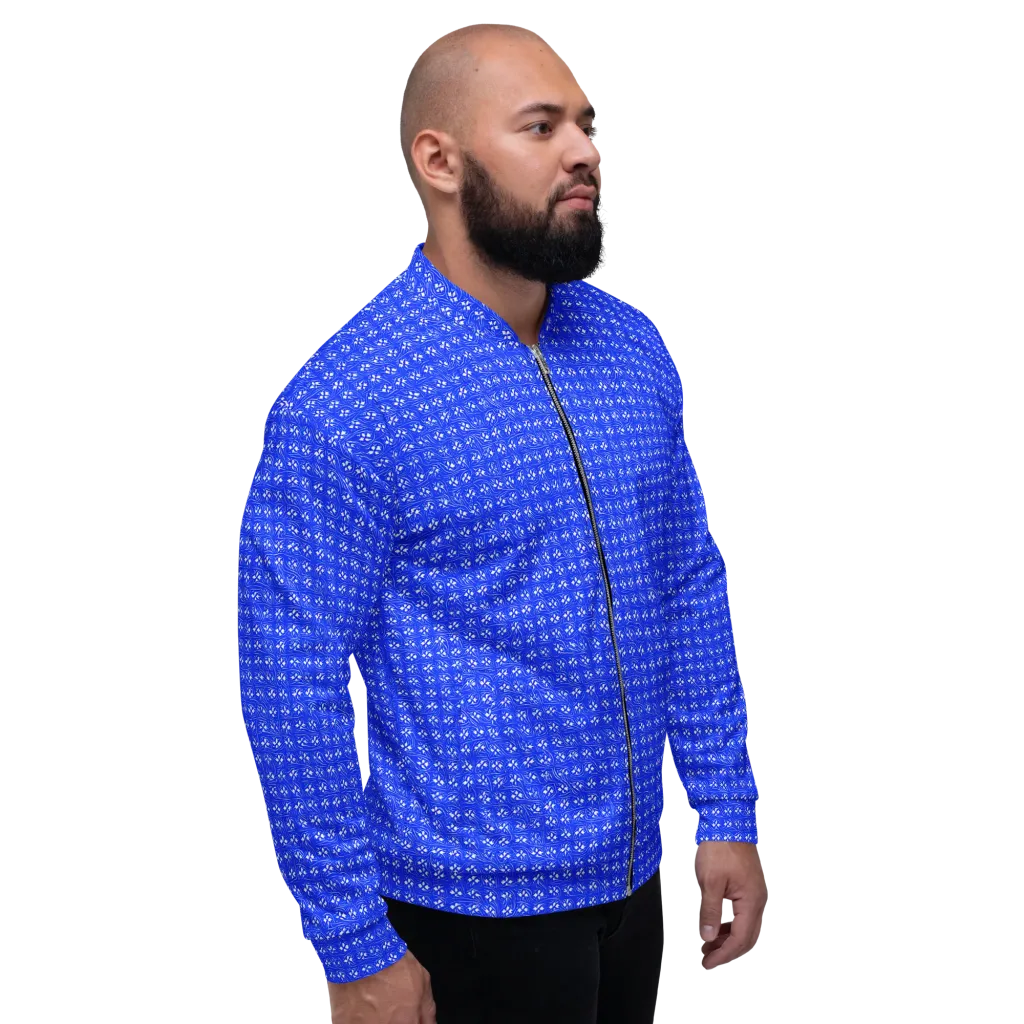 Azure Tangle on Bomber Jacket — Right