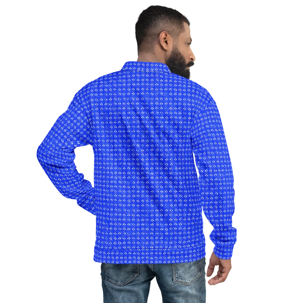 Azure Tangle on Bomber Jacket — Back