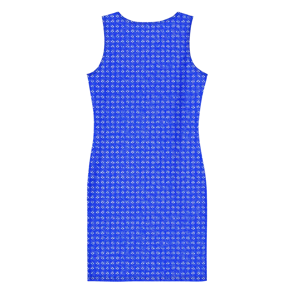 Azure Tangle on Bodycon Dress — Back
