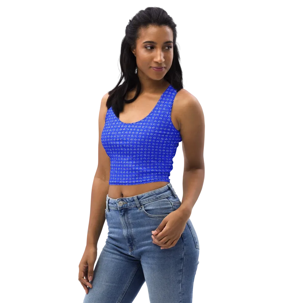 Azure Tangle on Crop Top — Left Front