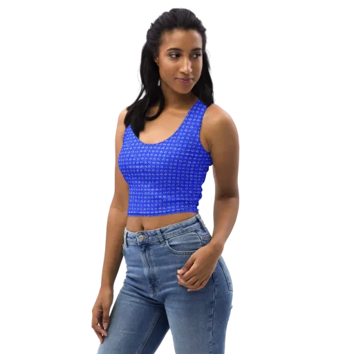 Azure Tangle on a Crop Top