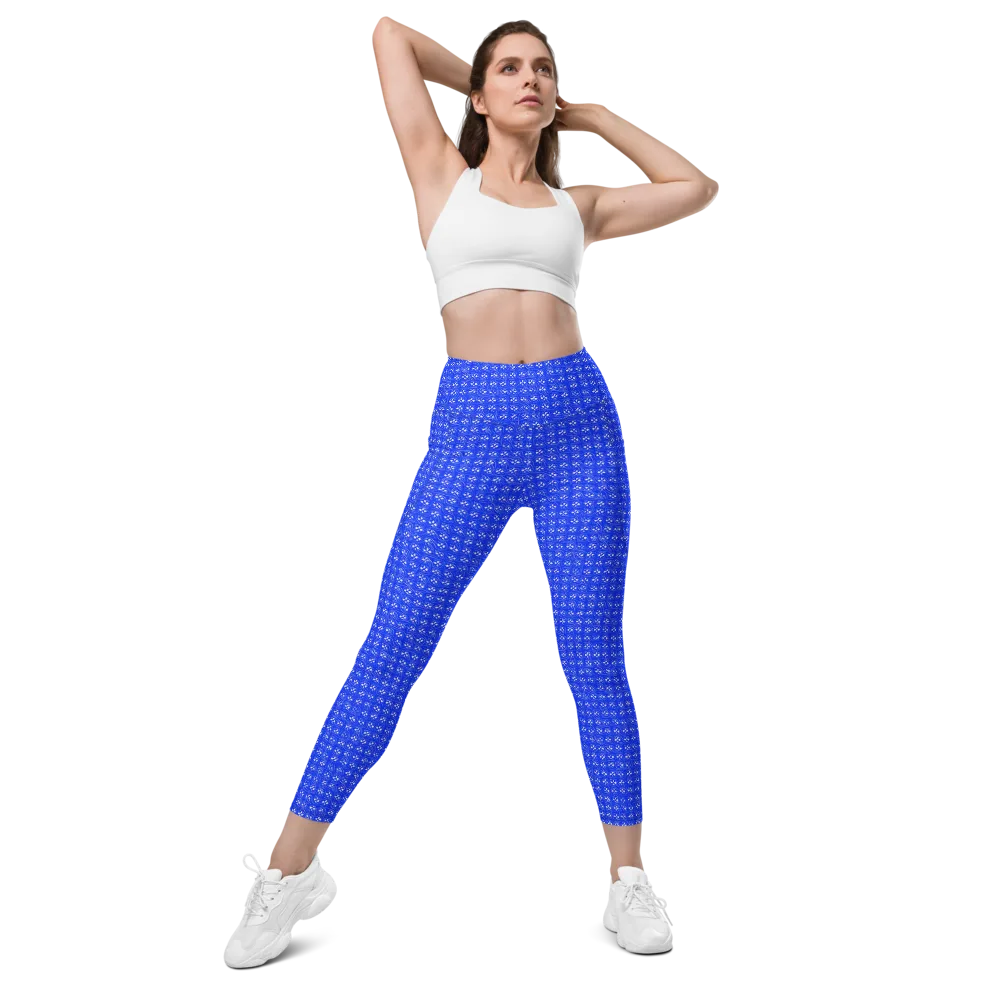 Azure Tangle on Leggings with Pockets — Front