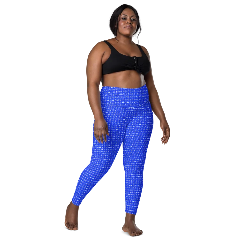 Azure Tangle on Leggings with Pockets — Front