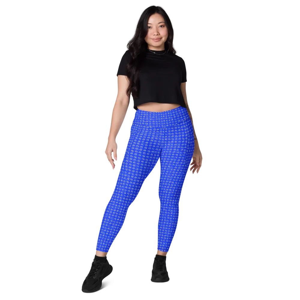 Azure Tangle on Leggings with Pockets — Front