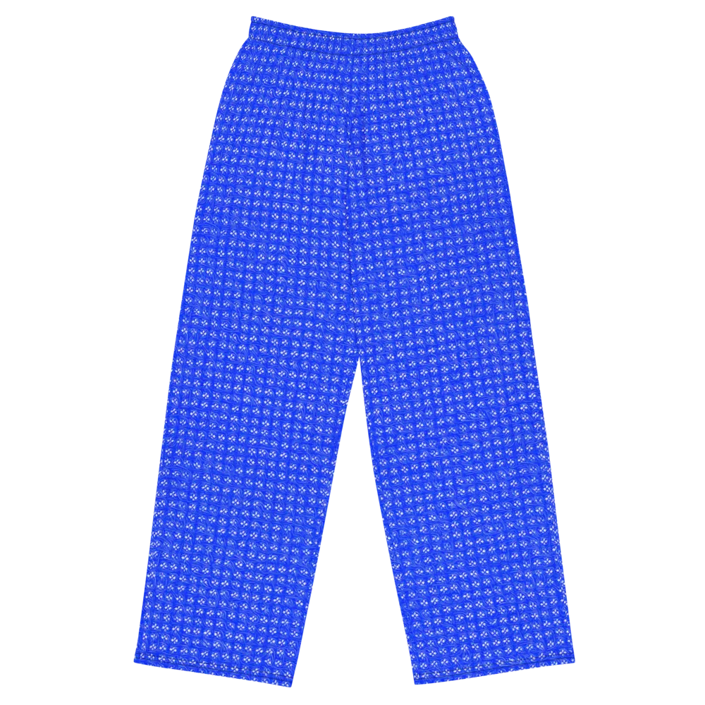 Azure Tangle on Wide-Leg Pants — Front