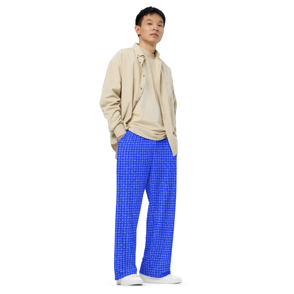 Azure Tangle on Wide-Leg Pants — Right Front