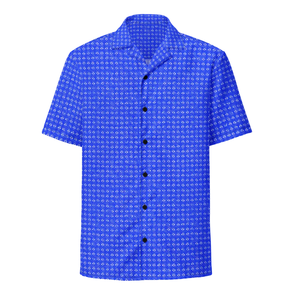 Azure Tangle on Button Shirt — Front
