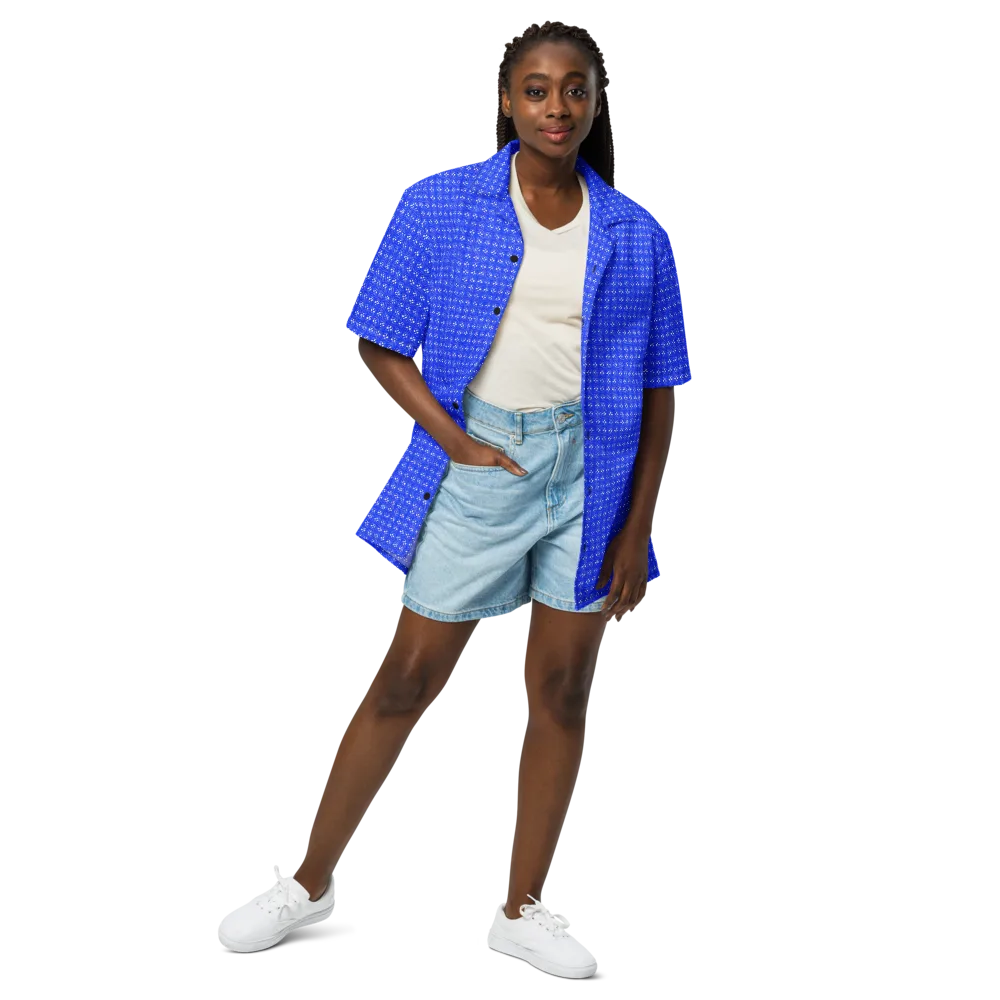 Azure Tangle on Button Shirt — Front