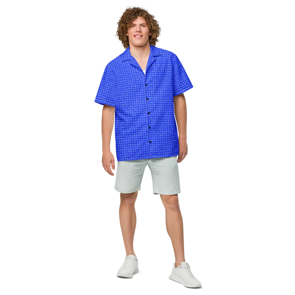 Azure Tangle on Button Shirt — Front