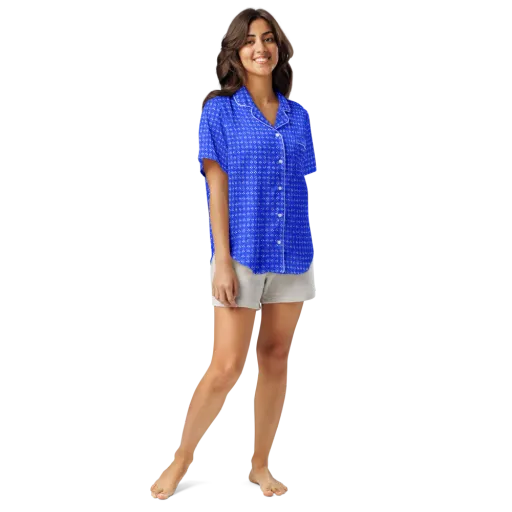 Azure Tangle on a Women's Short Sleeve Pajama Top