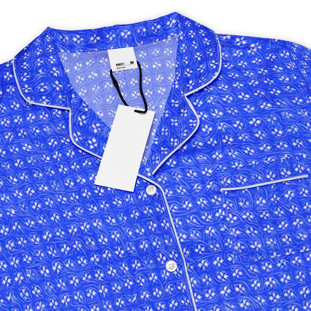 Azure Tangle on Women's Short Sleeve Pajama Top — Product details