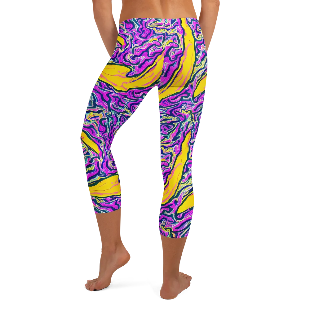 Zenith Waves on Capri Leggings — Back