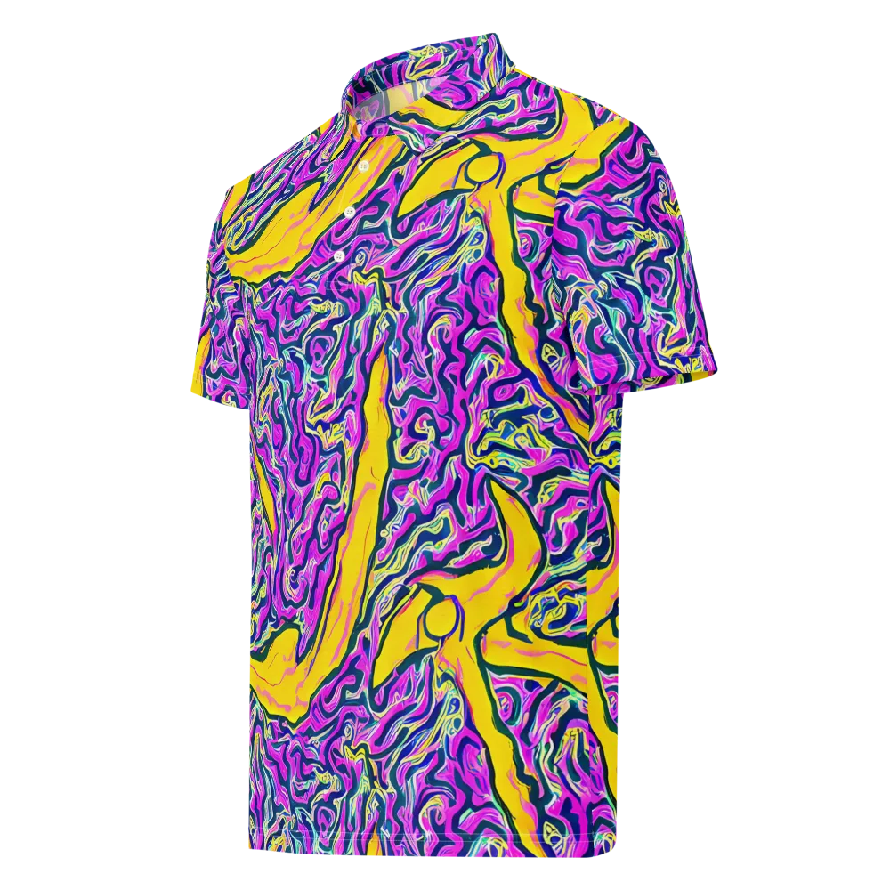 Zenith Waves on Men's Slim Fit Polo Shirt — Left Front