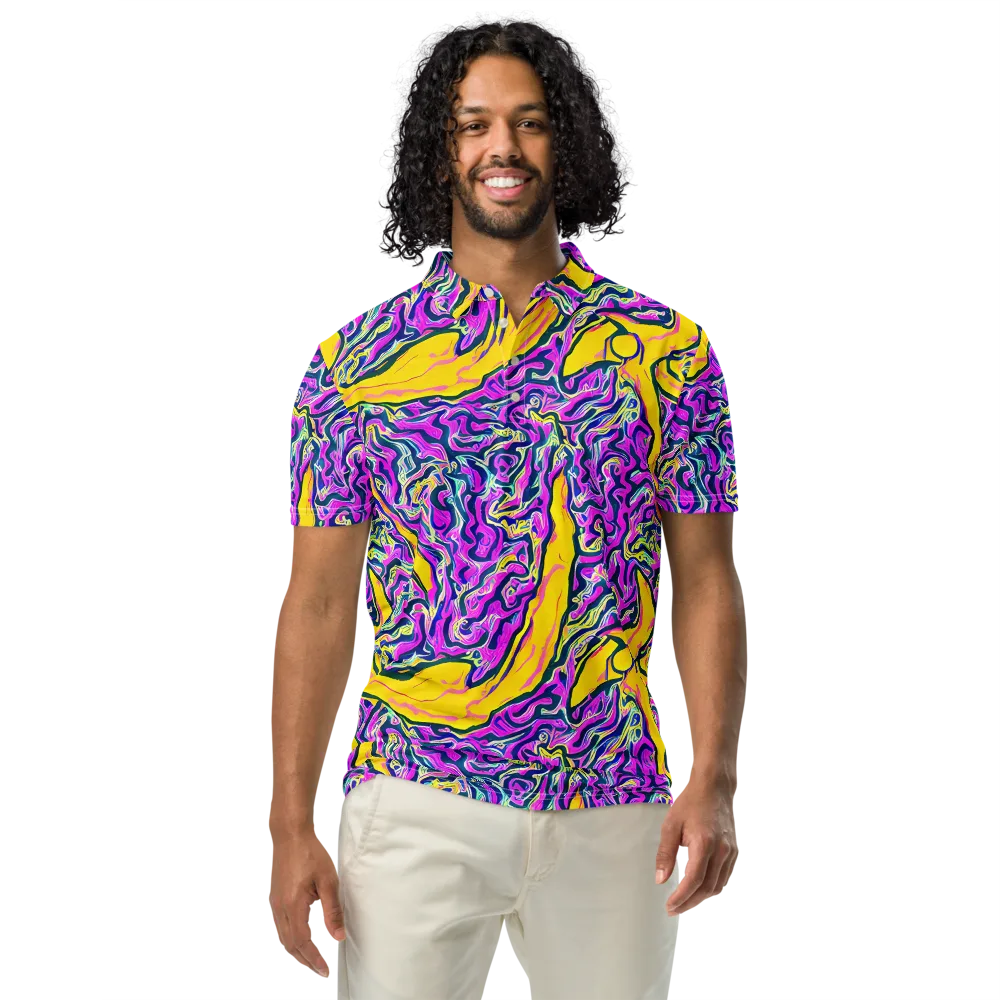 Zenith Waves on Men's Slim Fit Polo Shirt — Front