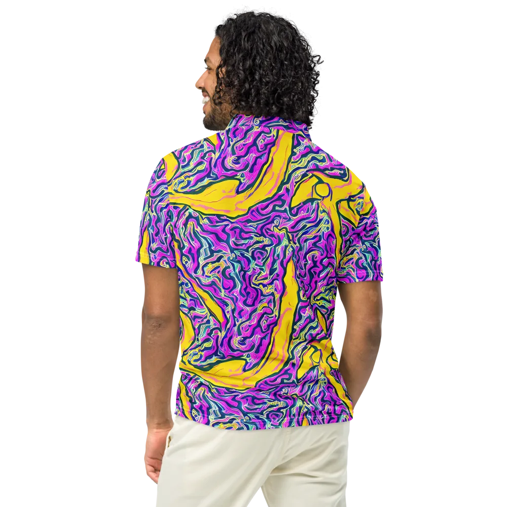Zenith Waves on Men's Slim Fit Polo Shirt — Back